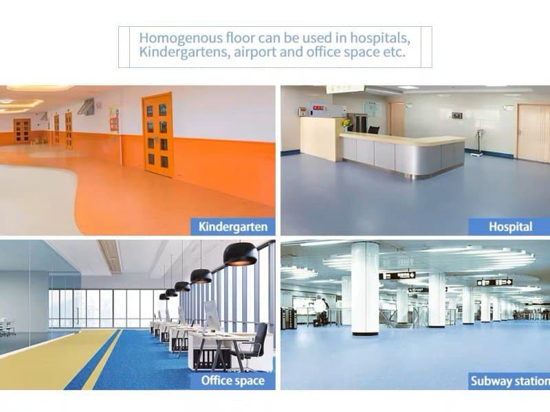 Homogeneous vinyl sheet flooring